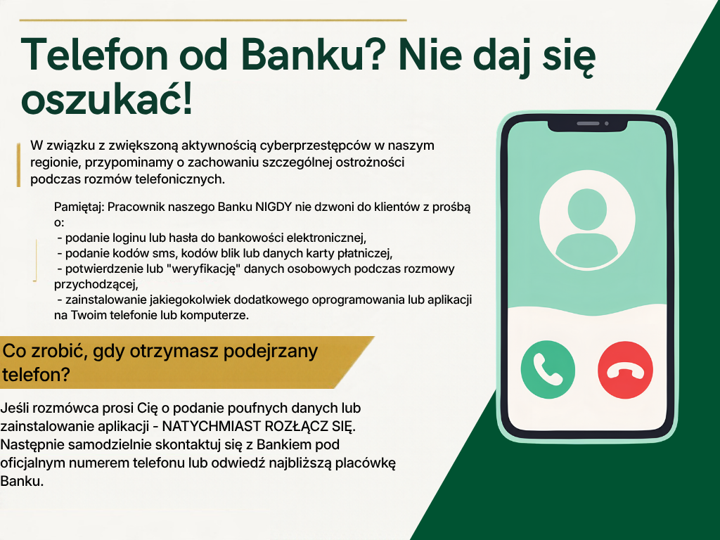 Telefon od Banku? Nie daj się oszukać!