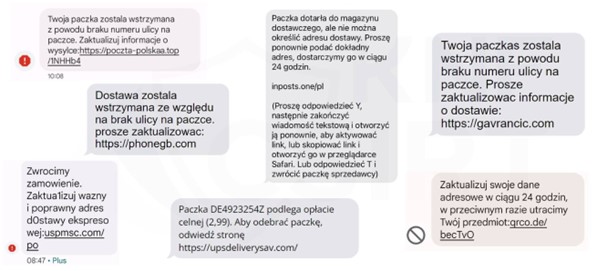 Fałszywe SMS-y - przykłady
