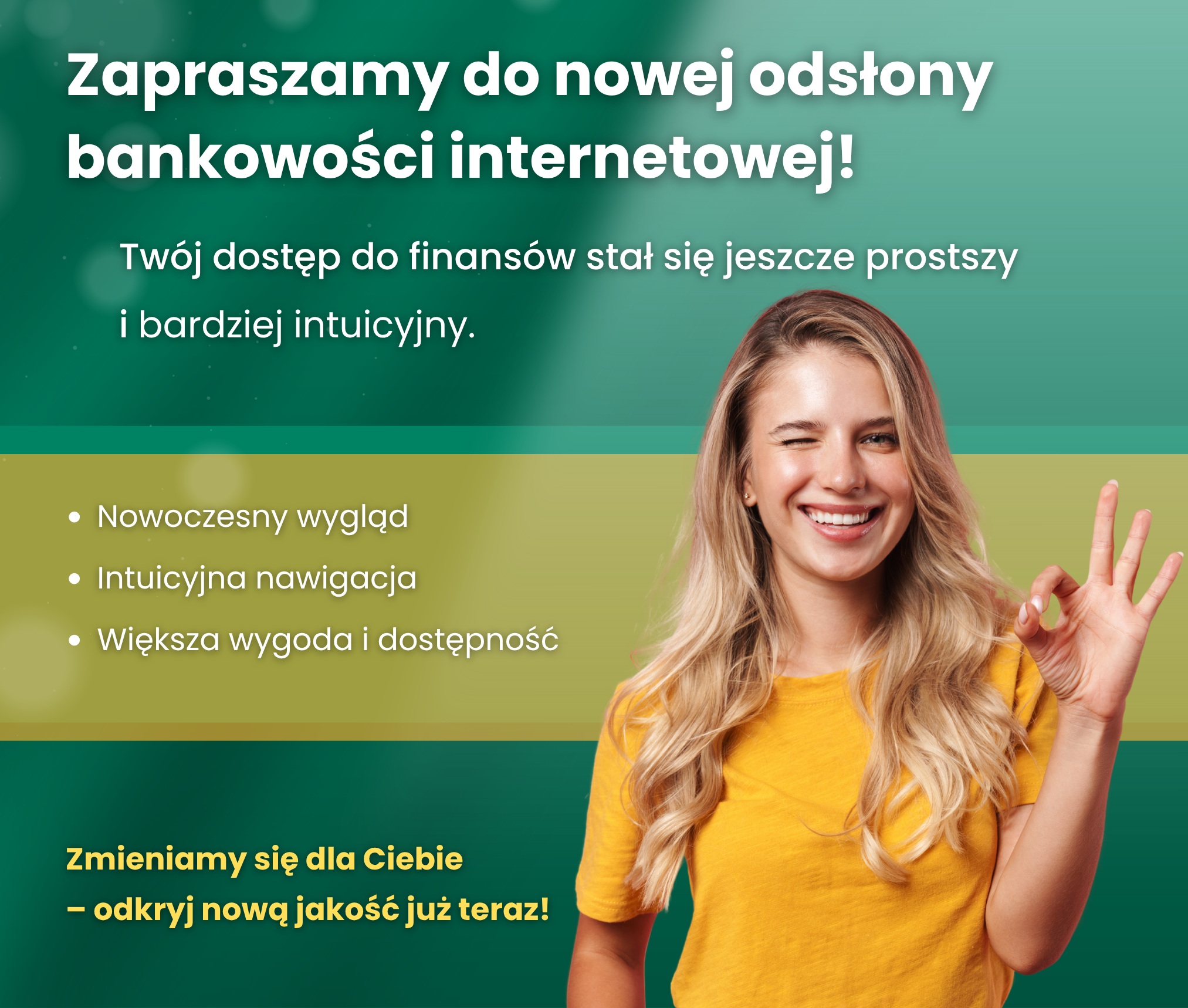 Baner dotyczący nowej bankowości internetowej