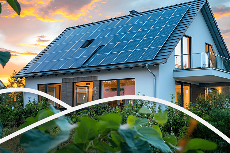 Dom z panelami słonecznymi